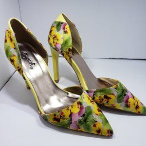 SALE PRICED!!>>QUPID YELLOW FLOWER STILLETOS